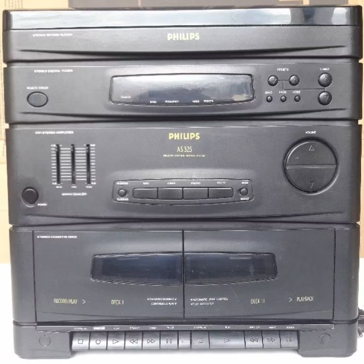 Som Philips As325, Toca Discos, Rádio e Entrada Auxiliar - Aparelho 3 em 1 em em ótimo estado