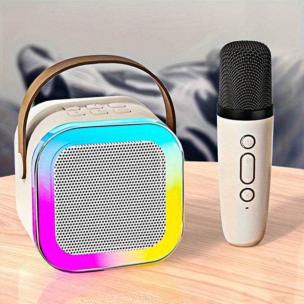Caixa de som sem fio com microfone Karaokê, Mini Alto-falante Bluetooth portátil de Karaoke com Microfone