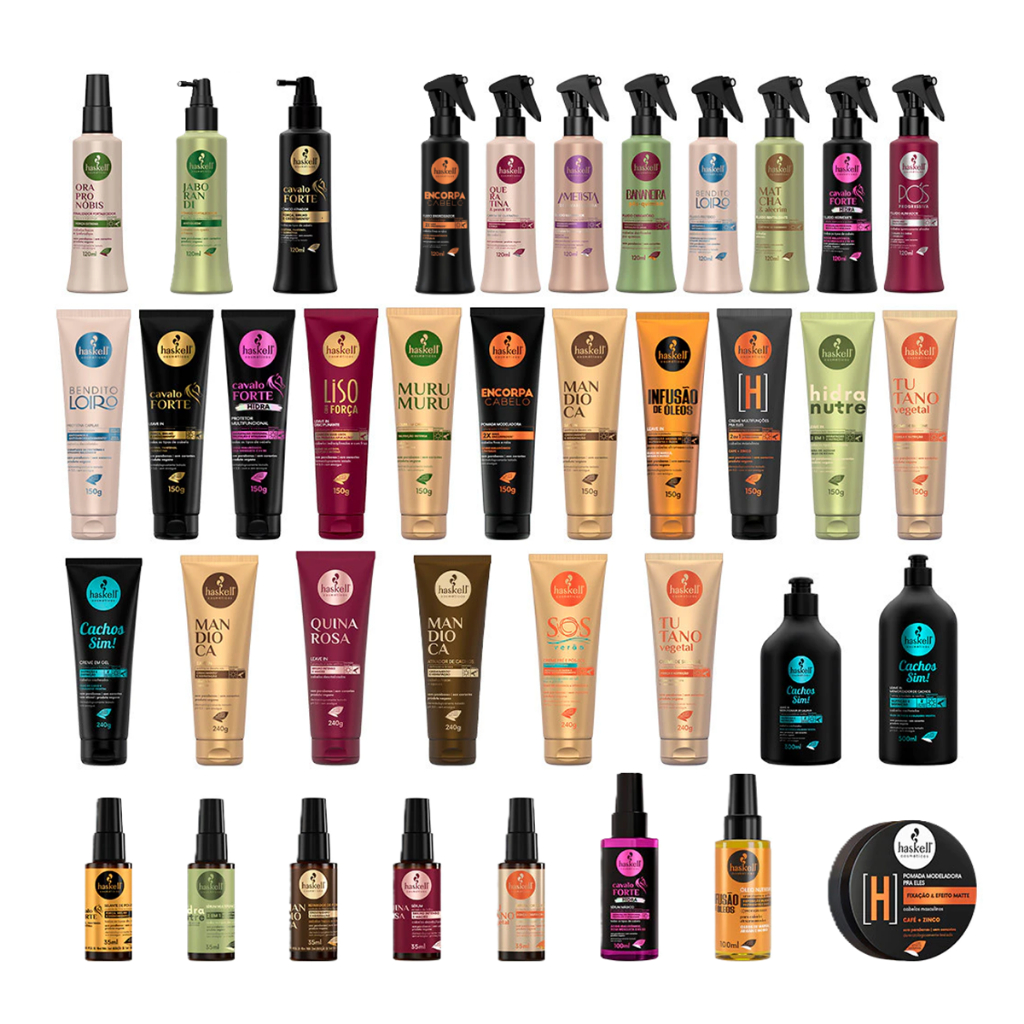 Finalizador Haskell Leave-in Creme Spray Óleo Sérum Proteção térmica e Solar