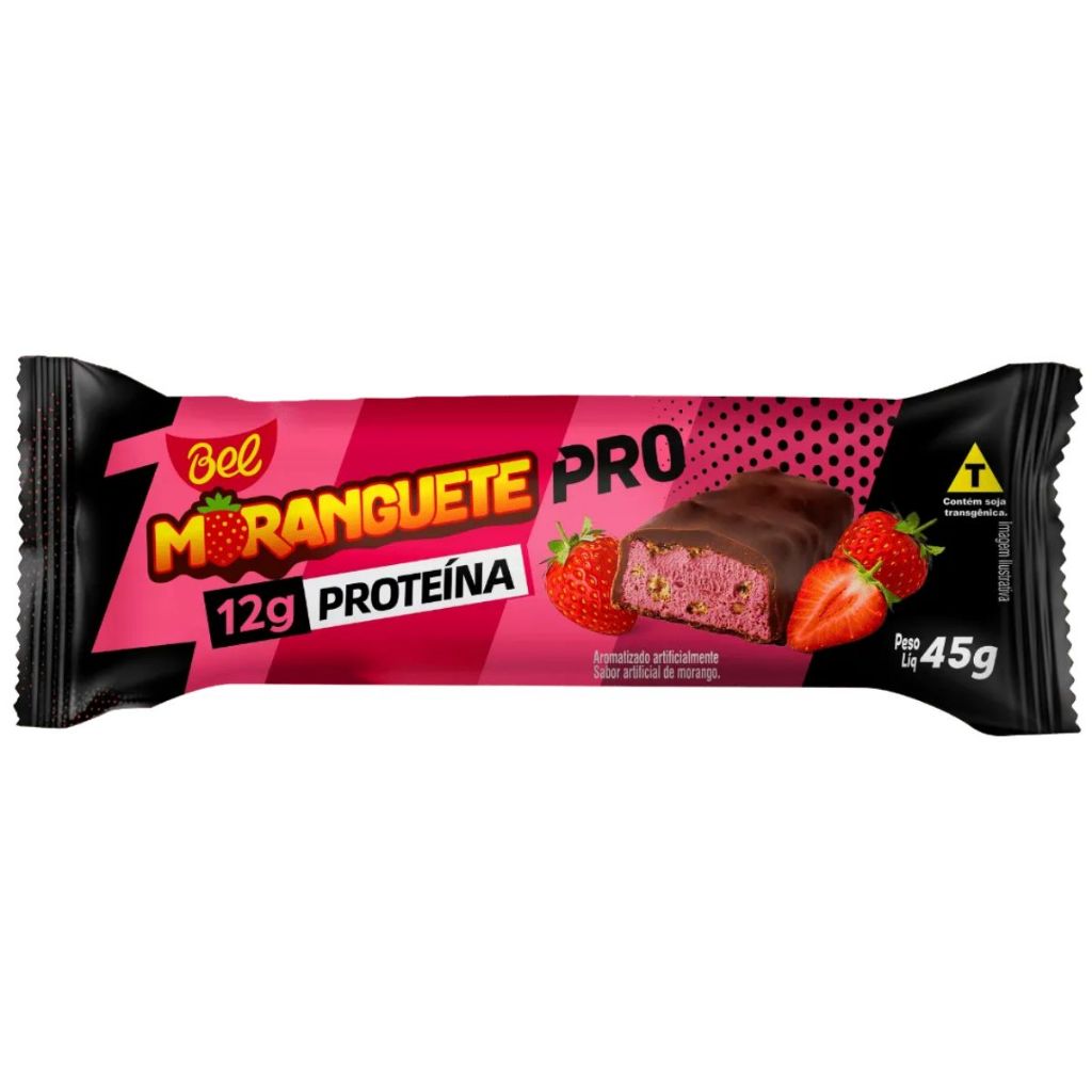 Barrinha De Proteína Moranguete 45g Bel Zero Açúcar