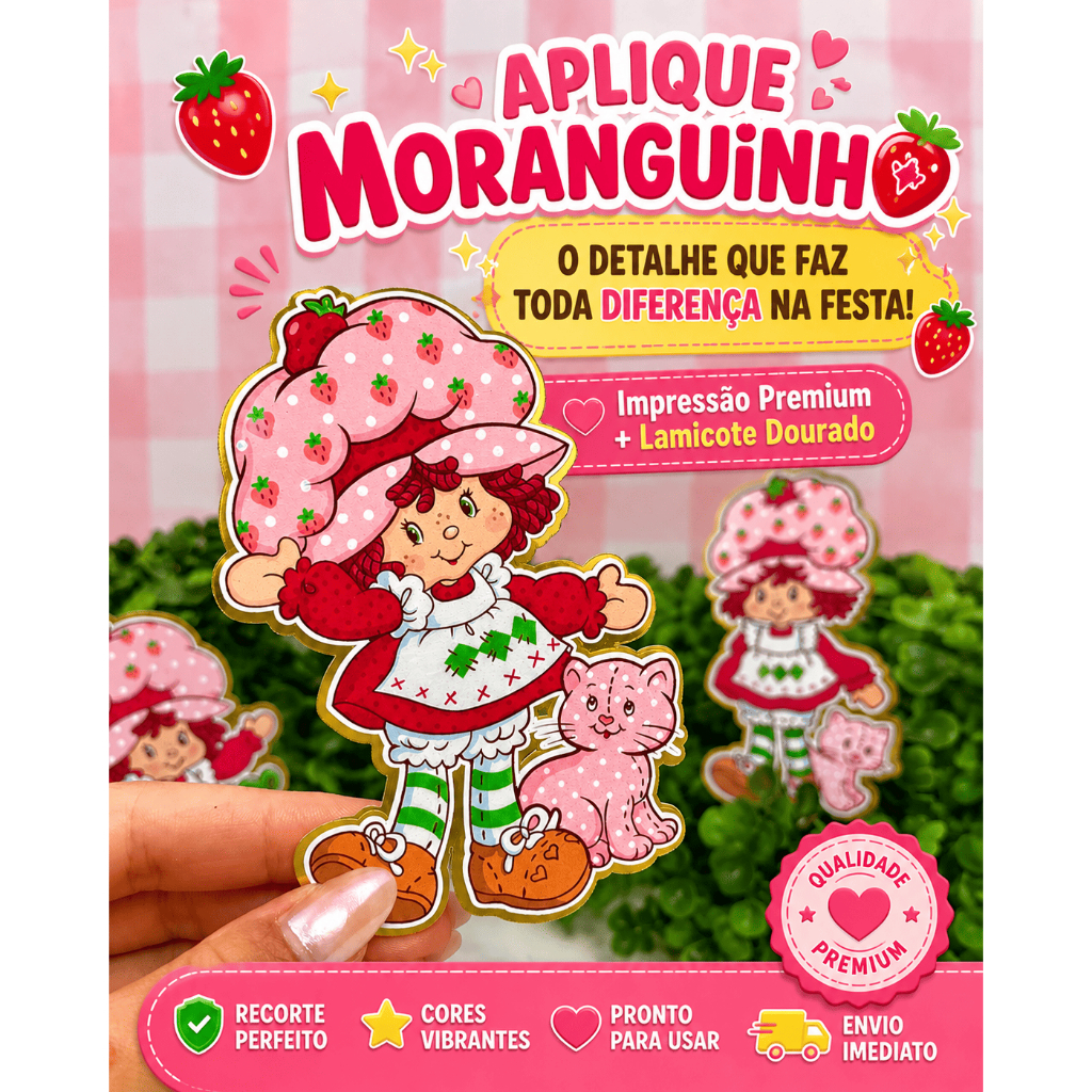 Aplique Moranguinho para Festa Infantil | Lembrancinhas Personalizadas | Decoração Festa Infantil