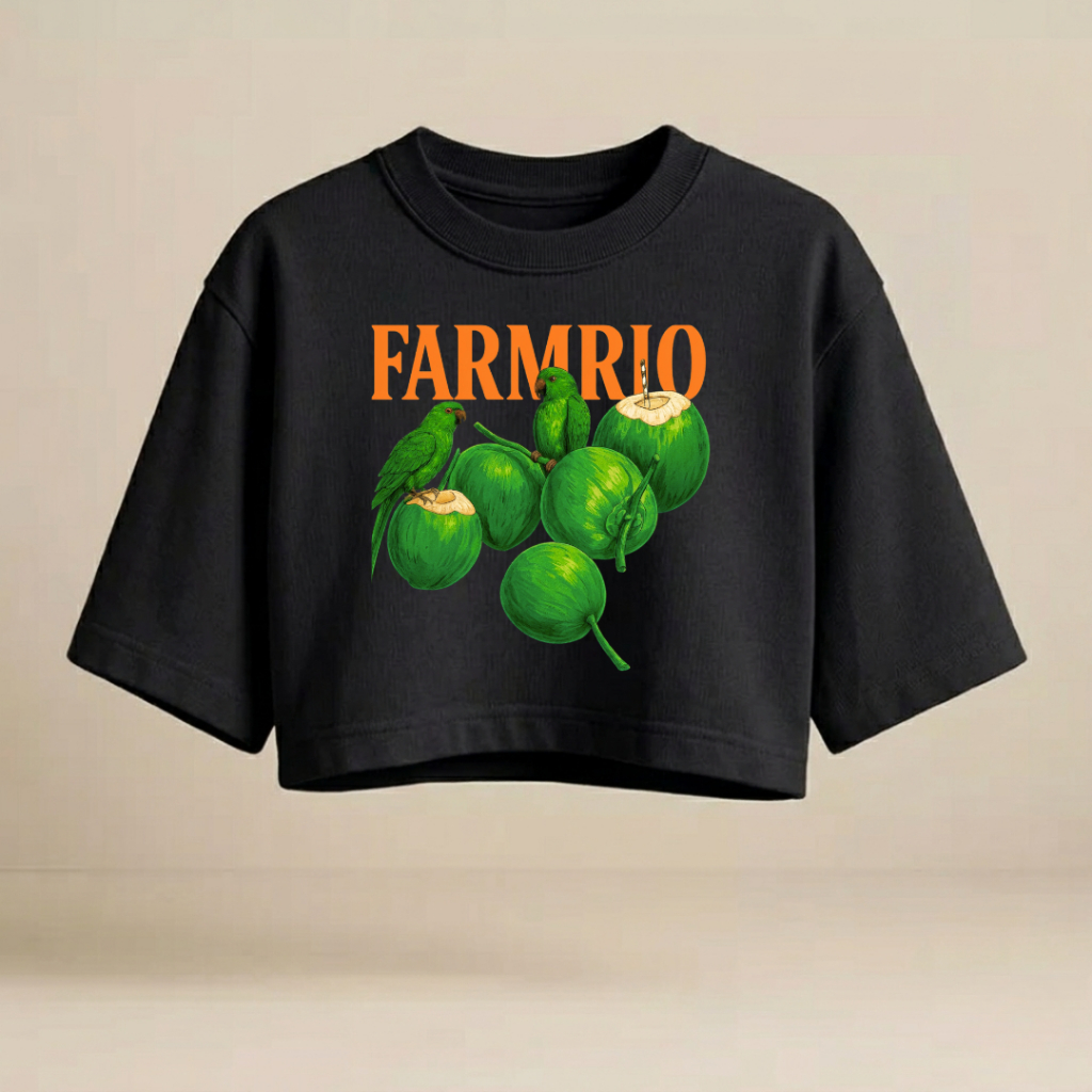 Cropped Feminino Farm Rio Tropical Algodão Moda Verão Praia Estampado versátil, fácil de combinar, uso diário