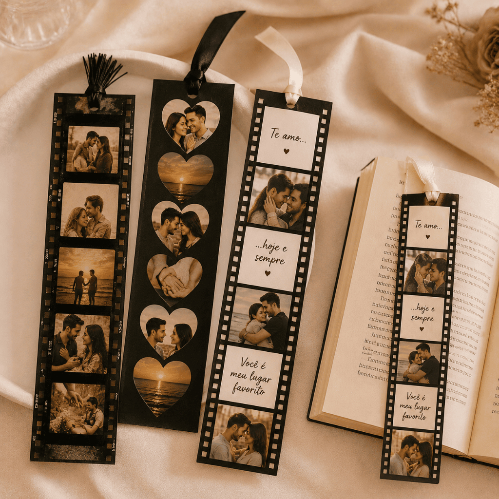 Marca Páginas de Livro Personalizado - kit com 3 - Envie suas fotos e frases