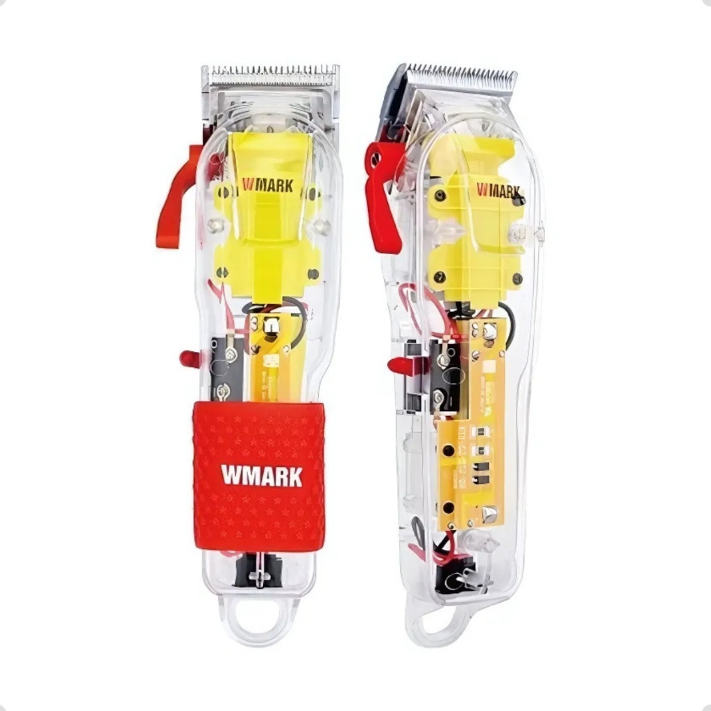 Wmark NG108 Máquina de Cortar Cabelo sem Fio Lâmina de Cerâmica, Design Transparente, 180 Minutos de Autonomia