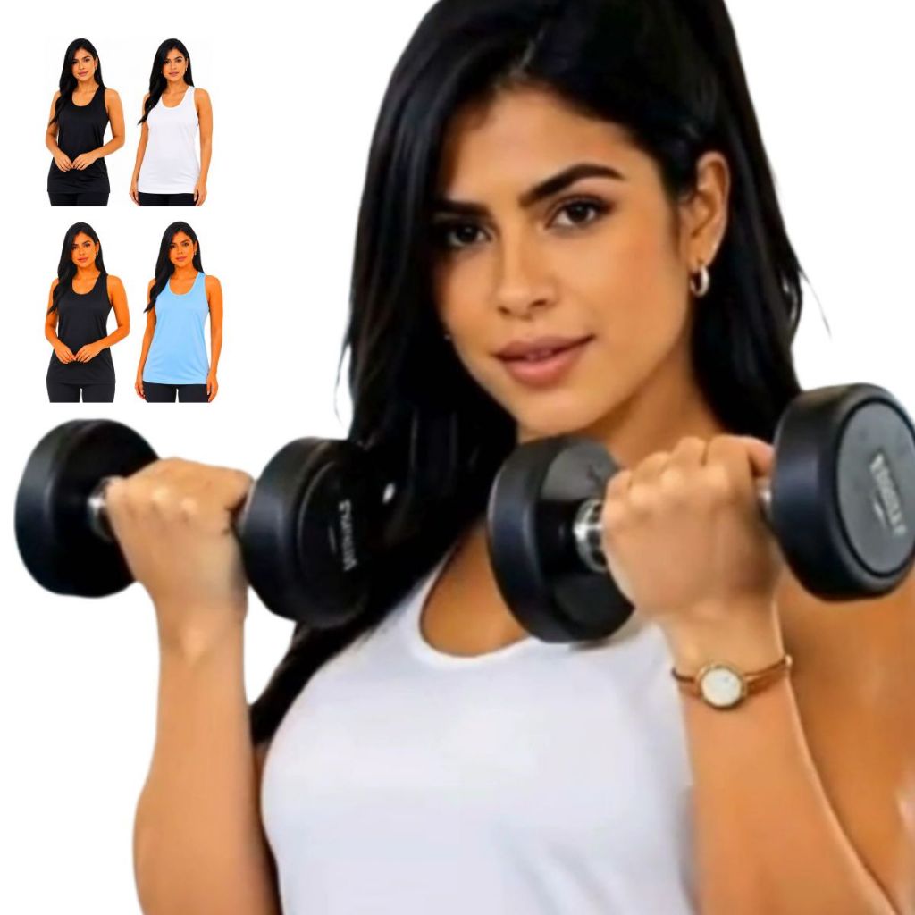Kit 2 Regatas Femininas Academia Fitness Treino Confortável