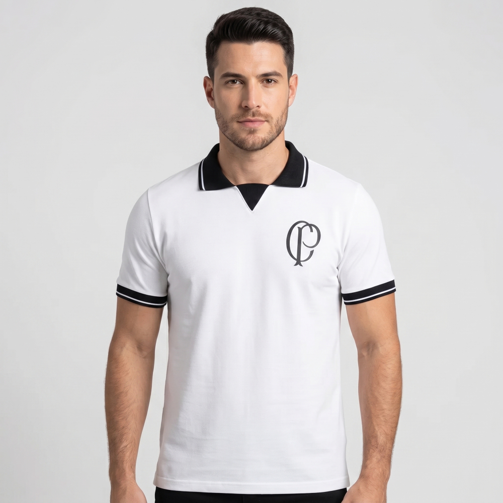 Camisa Polo Corinthians Cp Retrô Off White Orginal Sccp
