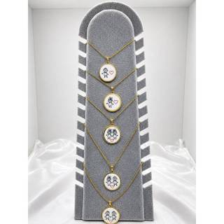COLAR DE FILHOS RESINADO FOLHEADO FEMININO