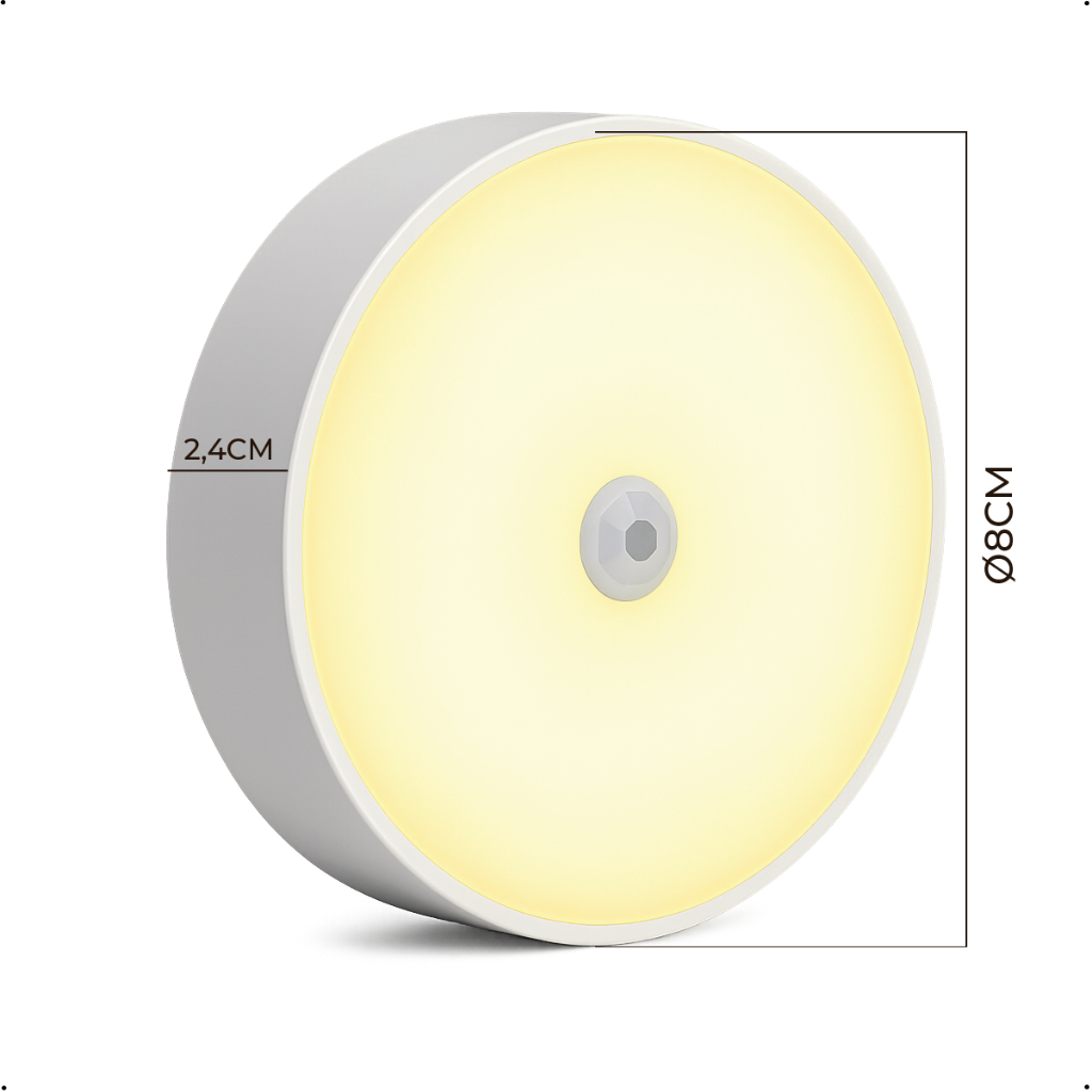 Luminária Led Sensor De Presença Automático 3 Tons de Luz Inteligente Recarregável USB Luz Neutra · foto 2