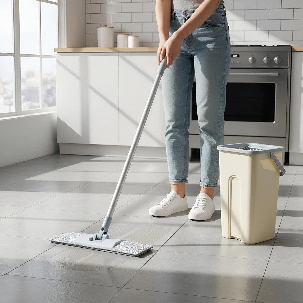 Esfregão Mop Giratorio Balde Limpeza Facil Alta Absorcao Prática Balde + 2 Refis Microfibra