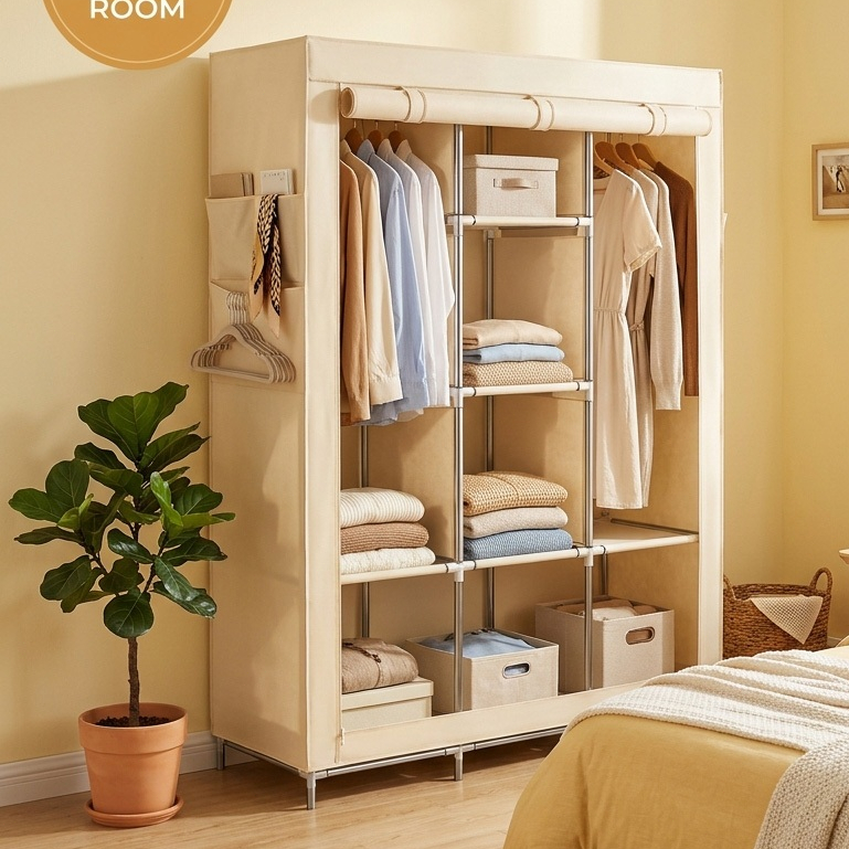 Guarda-roupa dobrável Guarda-roupa Estante para guardar roupas Armário de armazenamento multiuso …