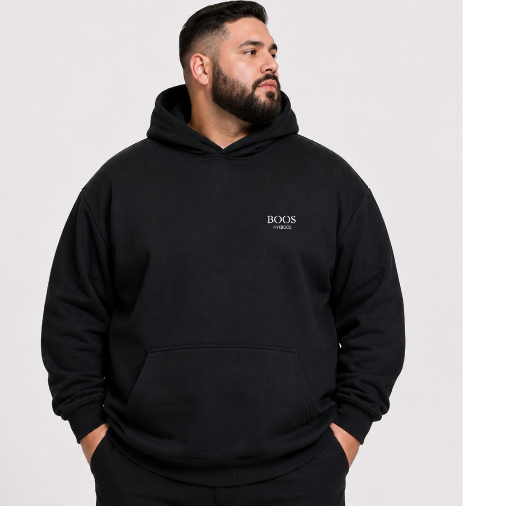 Blusa Moletom Masculino Plus Size Estampado Blusa de Frio Com Capuz e Bolso P ao G5