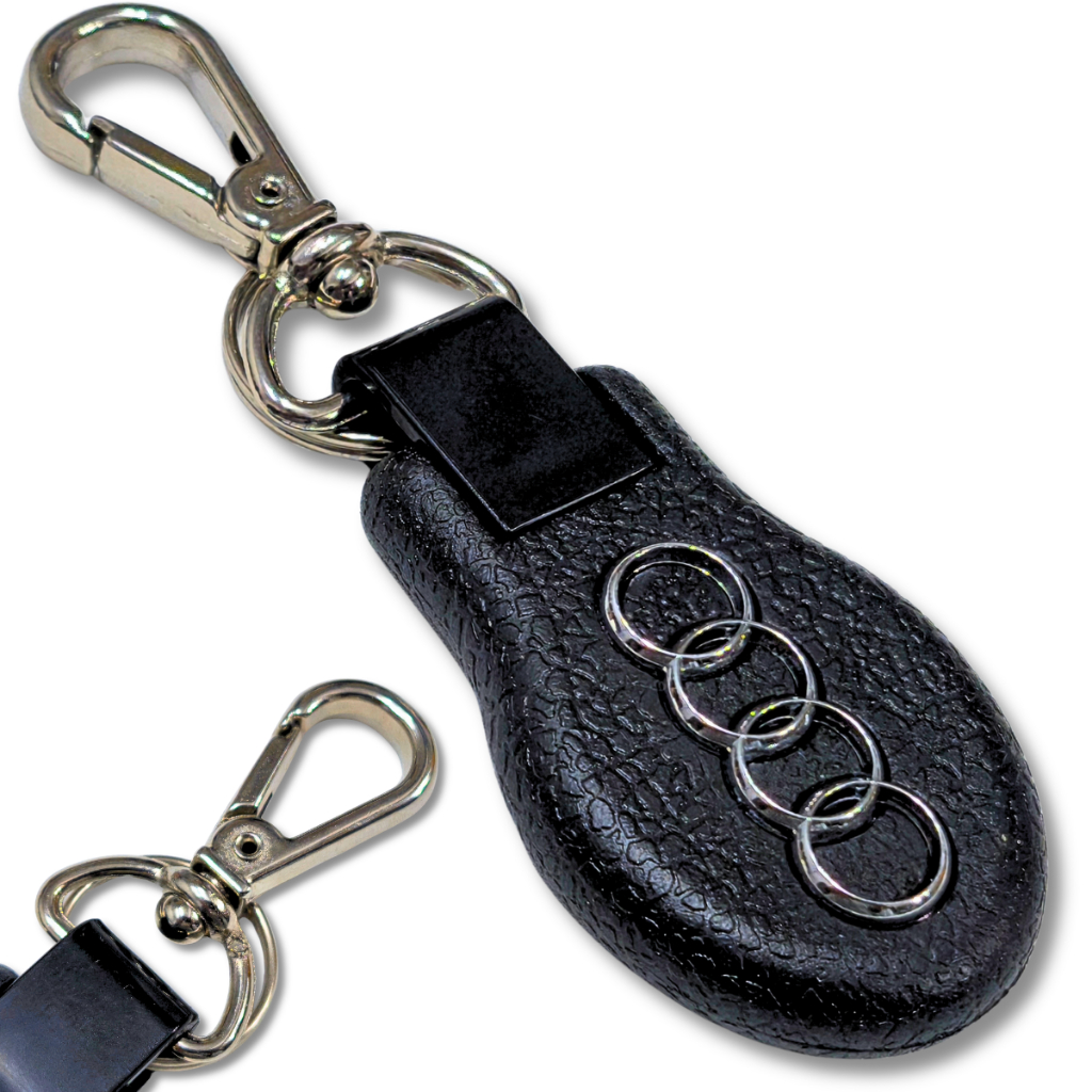 Chaveiro Audi Emblema Logomarca Cromada Auto Relevo Carro Mosquetão Automotivo Universal