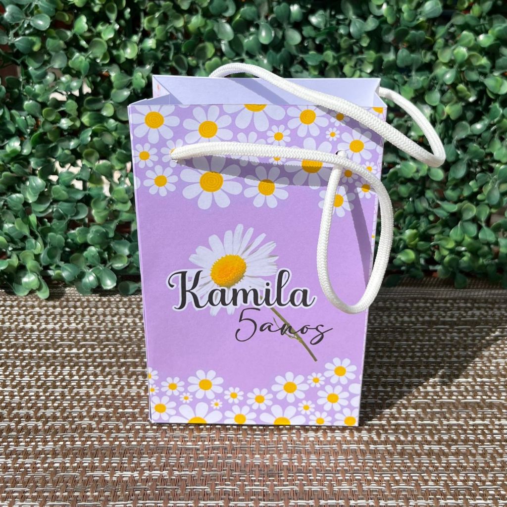 Sacolinha surpresa personalizada Margarida lilás  lembrancinha de aniversario Margarida lilás mimos de infantil /Tam.P