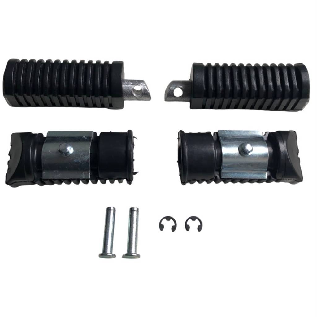 Par Pedaleira Traseira + Borracha Estribo Titan Nxr Bros 125
