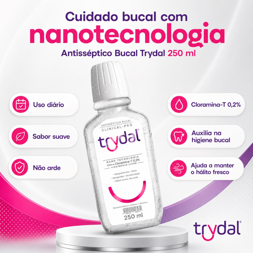 Antisseptico Bucal Trydal Clinal Pro Cloramina-T Nanotecnologia