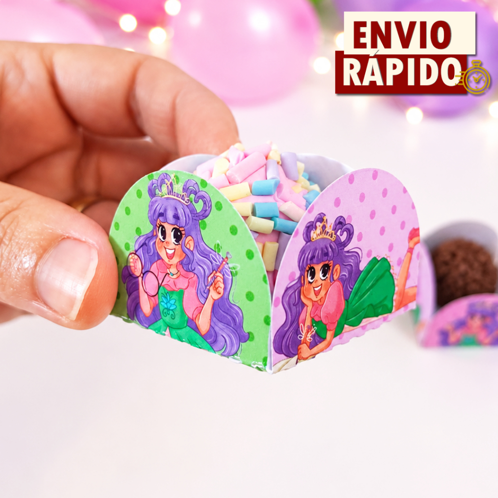 50 Forminha de Doces Princesa Desastrada Personalizada no Tema - Lembrancinha de Festa Aniversário
