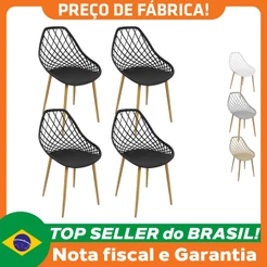 Kit 4 Cadeiras Cleo Cloe Clarice Web Jardim Assento Polipropileno