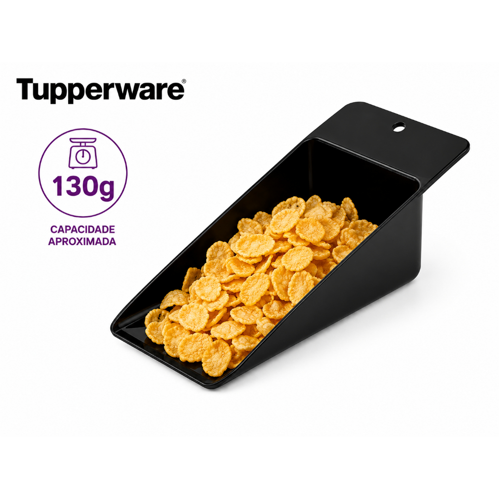 Pa Para Cereais Tupperware Pegador Dosador Arroz Raçao Graos Farinha Utensilio de Cozinha Pratico