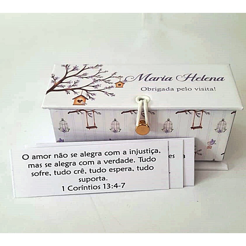 Caixa de Promessas Personalizada - Lembrancinha Maternidade - Promessas de Deus - caixinha de orações