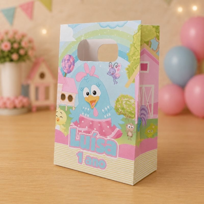 Sacolinha Personalizada Galinha Pintadinha Candy (PEGUE E MONTE) Sacolinha Surpresa Lembrancinhas para festa
