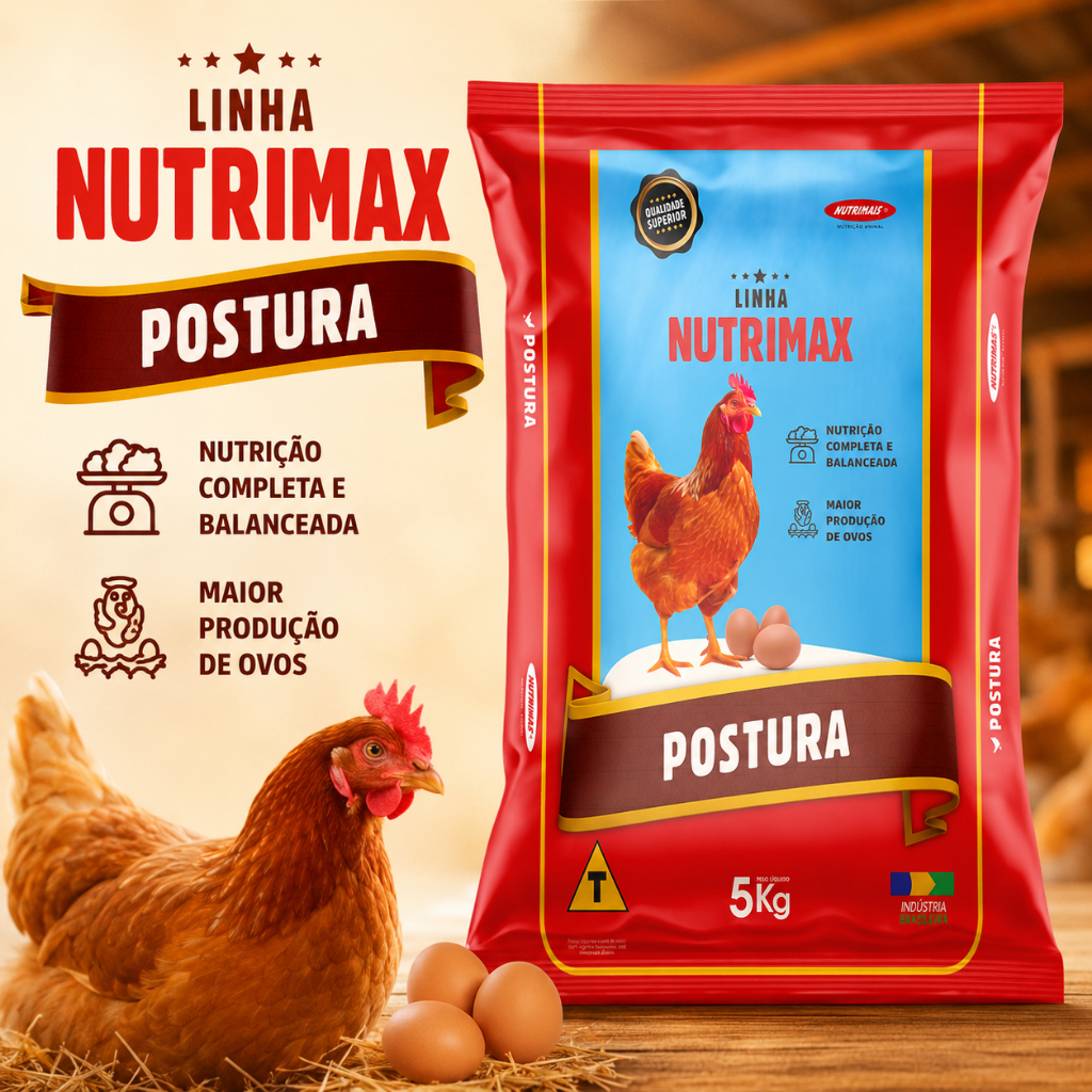 Ração para galinha botadeira | aves poedeira postura | mais ovos | nutrição completa Nutrimax 5kg