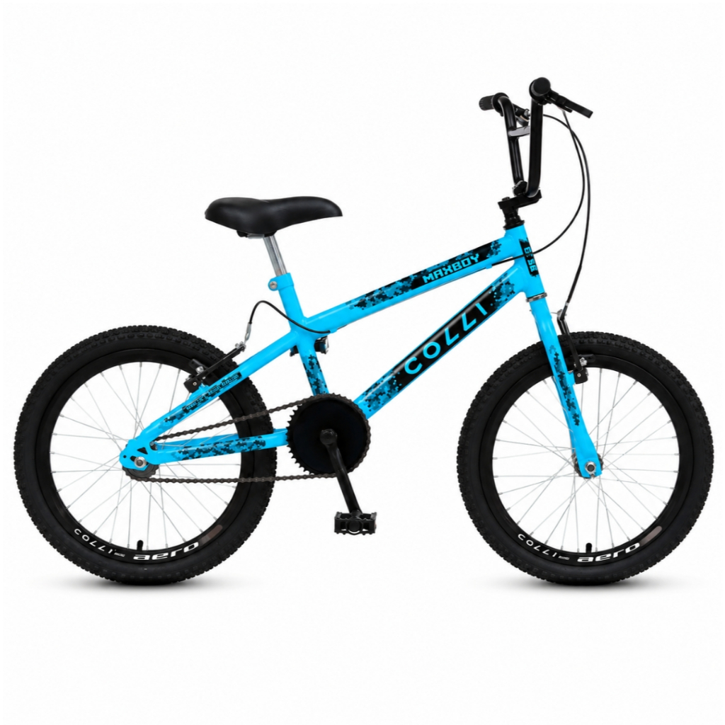 Bicicleta Infantil Colli Max Boy Cross Aro 20 Azul Champanhe