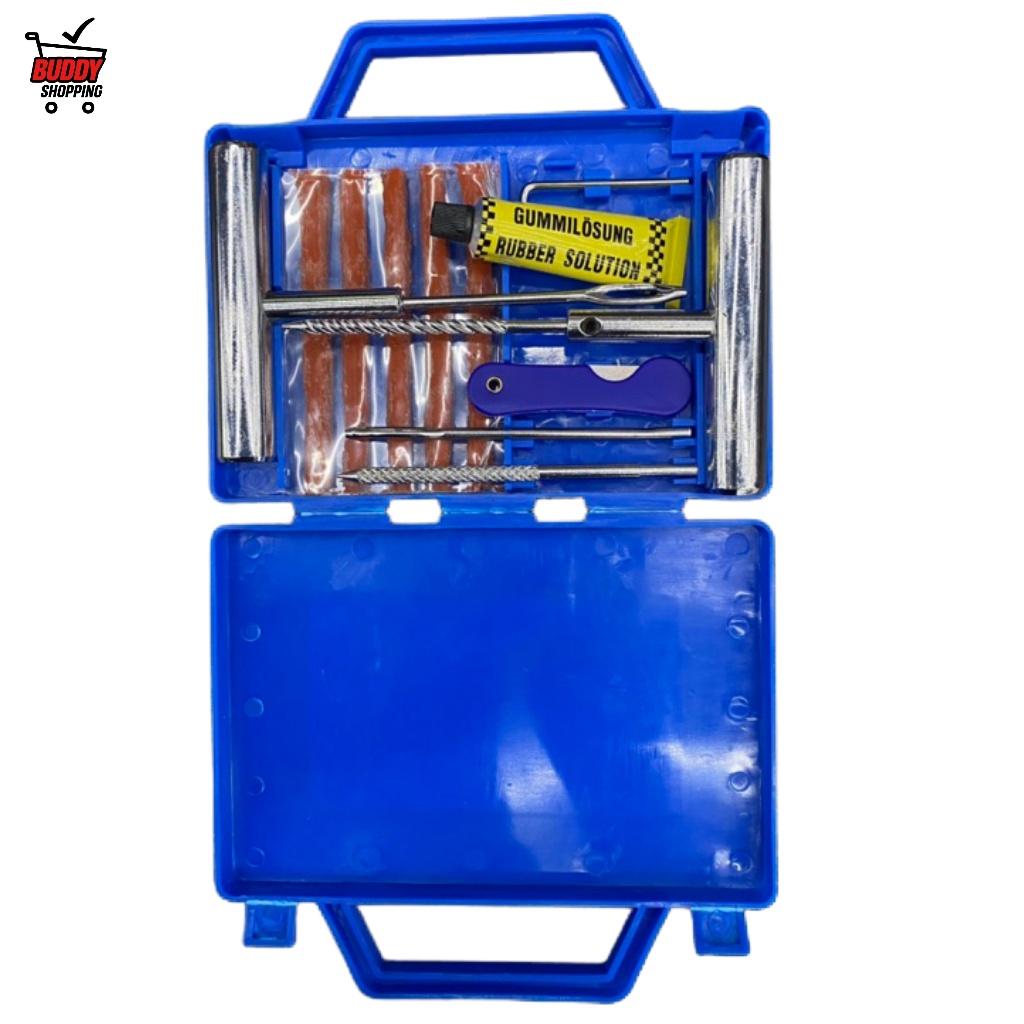 Kit Reparo De Pneu Sem Camara Profissional Maleta Moto Carro Conserto Remendo Ma