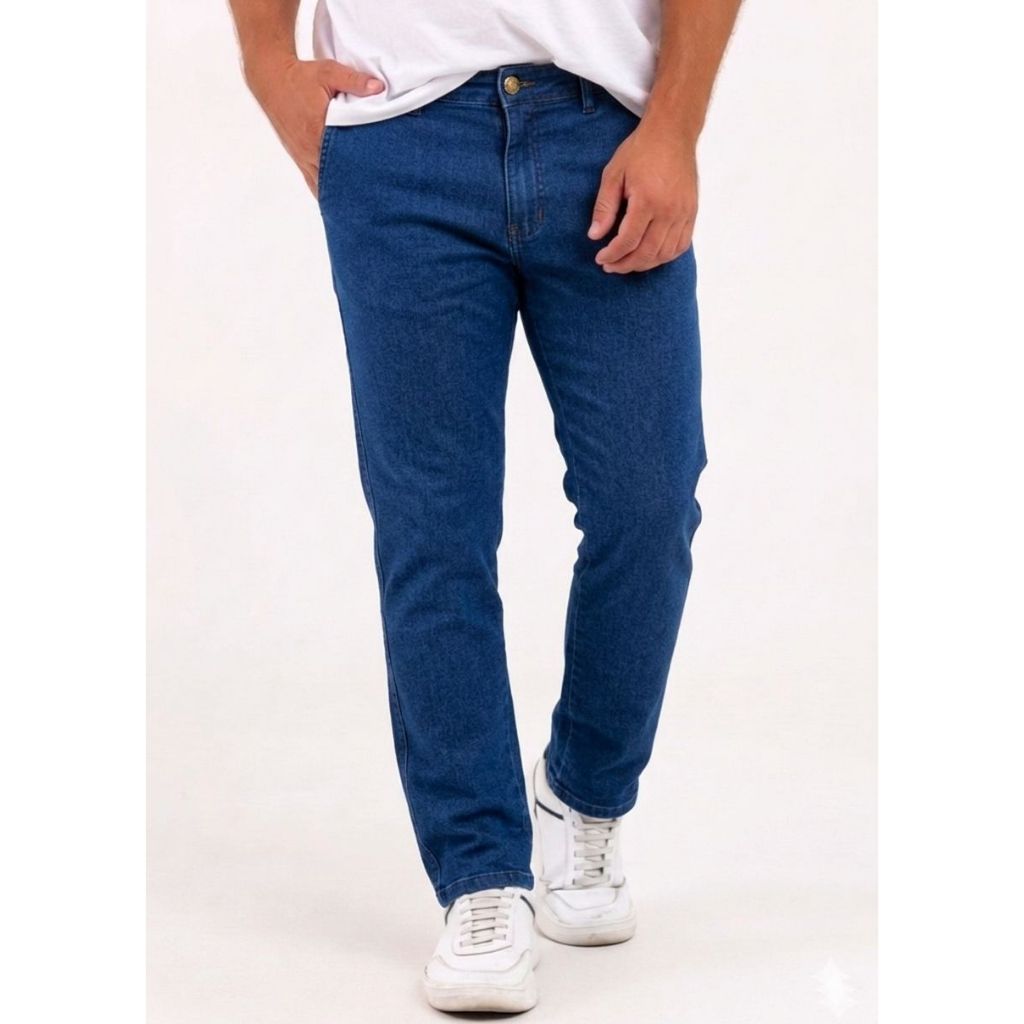 Calças Jeans Masculina Alfaiataria Esporte Fino Bolso Faca Embutido