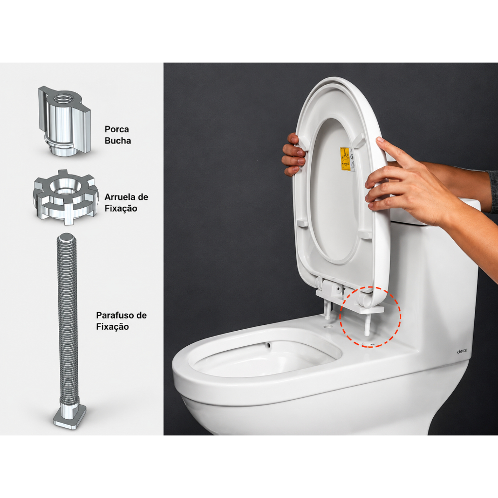 kit 2 Parafusos Universal Para Fixação Assento Sanitário Astra Deca