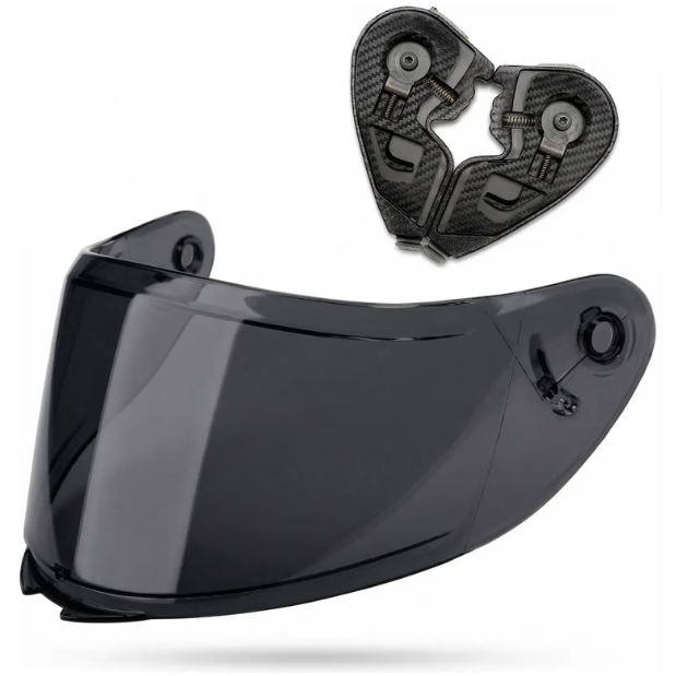 Kit Viseira Capacete Helt Polar Avant Glass Ebf X Troy Ff526 Mais Reparo Fixação Cor Fumê