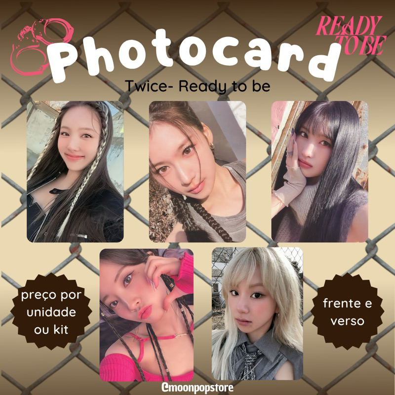Photocard Kpop Twice Ready to be - VALOR POR UNIDADE- Fanmade frente e verso