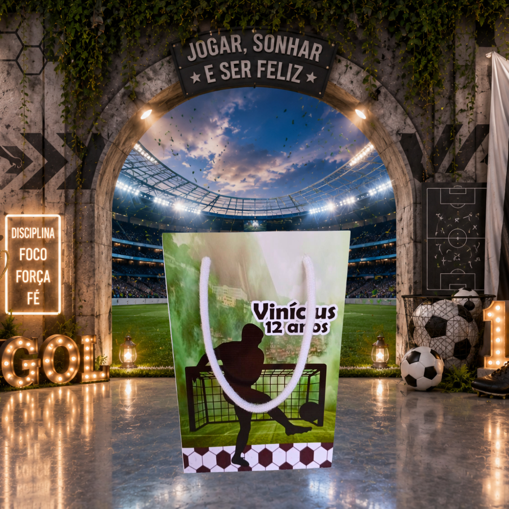 Sacolinha G Futebol Personalizada/Lembrancinha de Festa /Aniversário