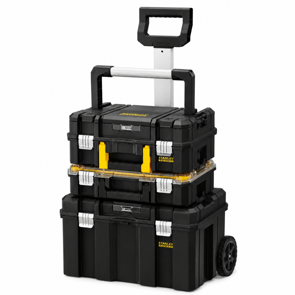Torre Armazenamento Stanley Pro Stack Fatmax 3 Peças Modular com Rodas e Divisória FMST1-80103