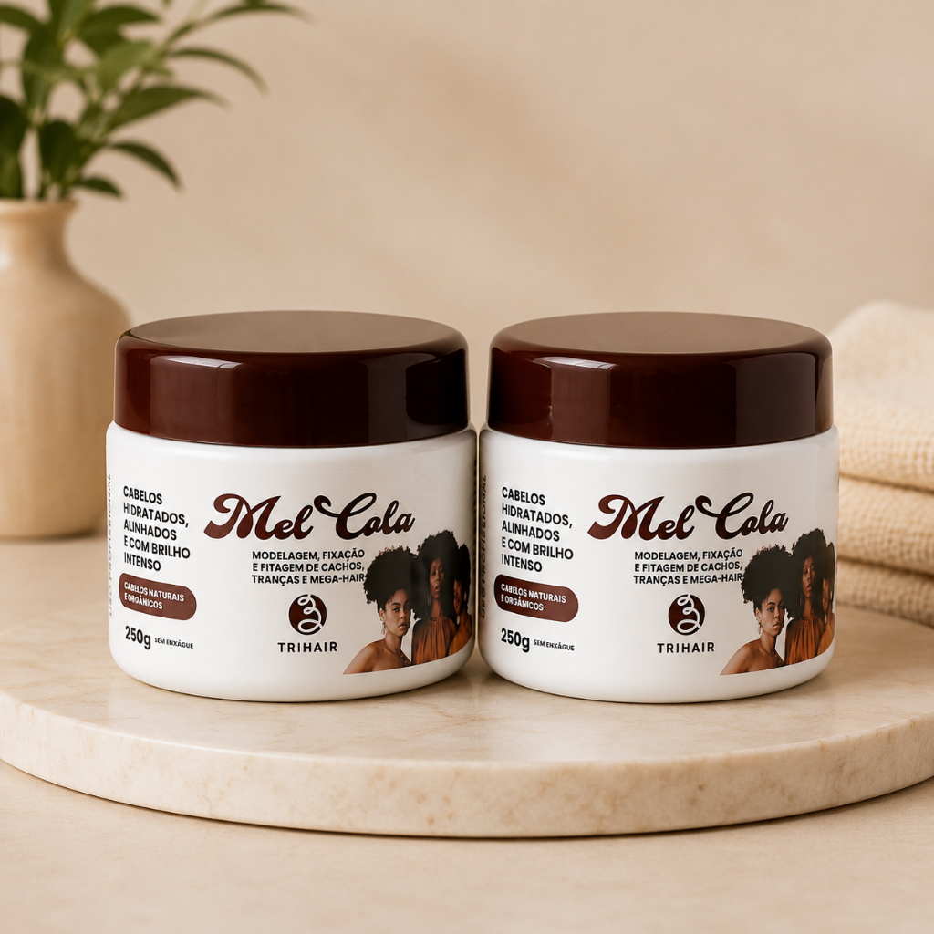 Kit 2 Mel Cola 250g - Mel Natural P/Definição, Modelação e Fixação de Cachos - Trihair