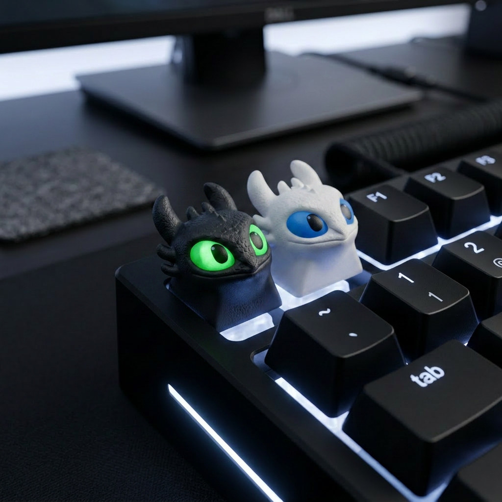 Kit Keycap Furia da Noite e Luz Banguela Como Treinar Seu Dragão 3D Teclado Mecânico Personalizada Gamer Geek Presente