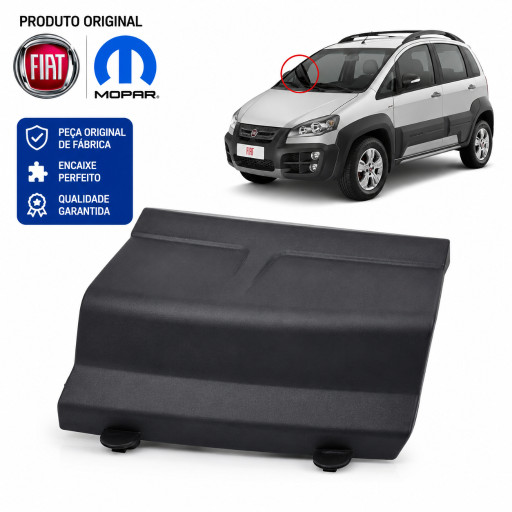 Moldura Tampa Acabamento Churrasqueira Fiat Idea 2006 a 2016 Original Mopar 100171847 Preta