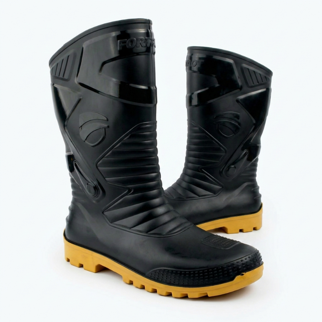 Bota Motociclista Profissional Antiderrapante Cano Alto Ideal Chuva Longa Distância PVC impermeável — imagem 2 de 2