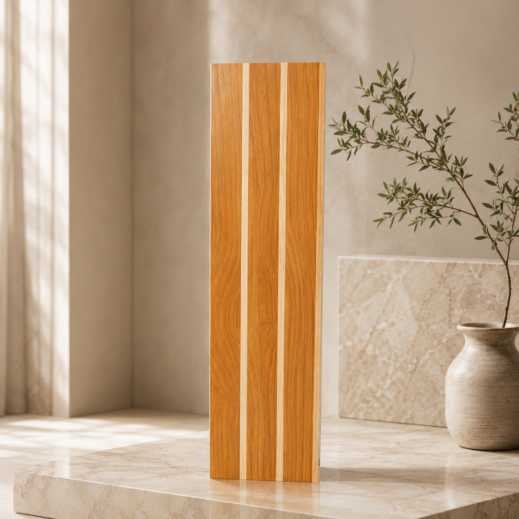 Painel Ripado MDF Autocolante 45x11cm Kit Placas Madeira Decorativa para Sala Quarto TV