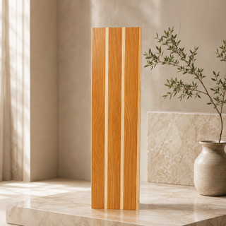 Painel Ripado MDF Autocolante 45x11cm Kit Placas Madeira Decorativa para Sala Quarto TV