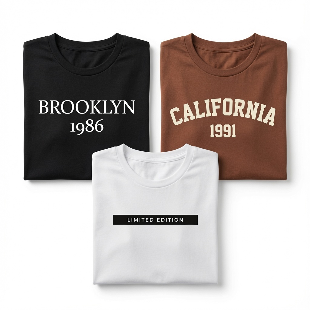 Kit 3 Camisetas Femininas Estampadas Brooklyn California Limited Casual Ou Separadas Moda Conforto X