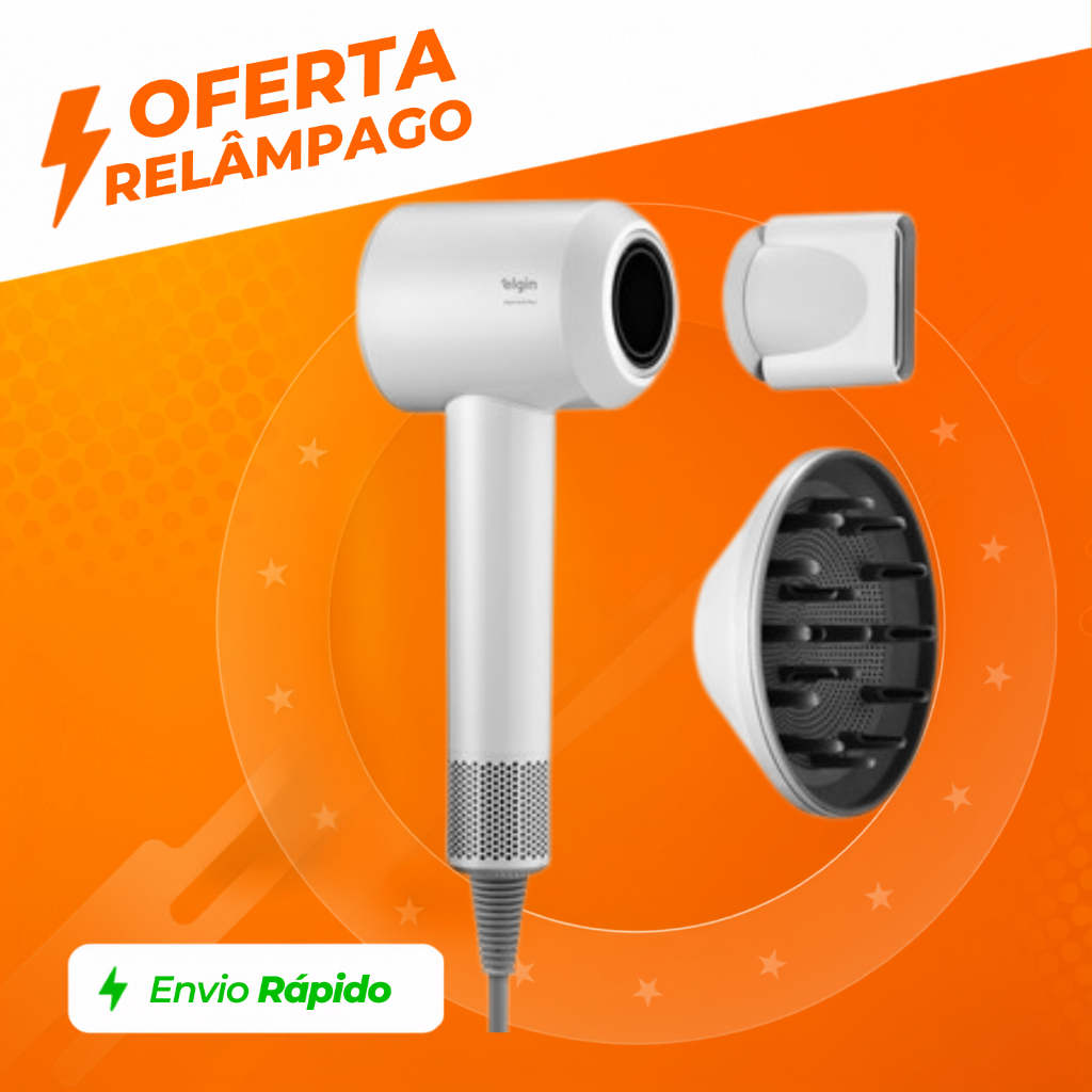 Secador de Cabelo Super Ionic Plus Branco 1700W 3 Temperaturas Jato Frio e Difusor - Elgin