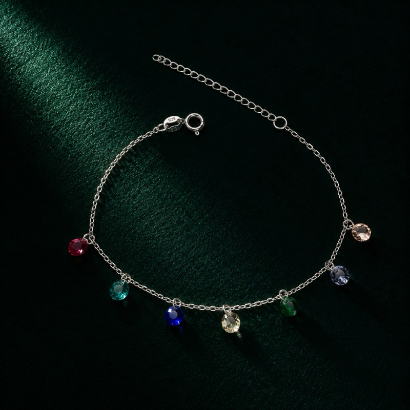 Pulseira Pedras Coloridas em Prata 925 Moderna e Atemporal