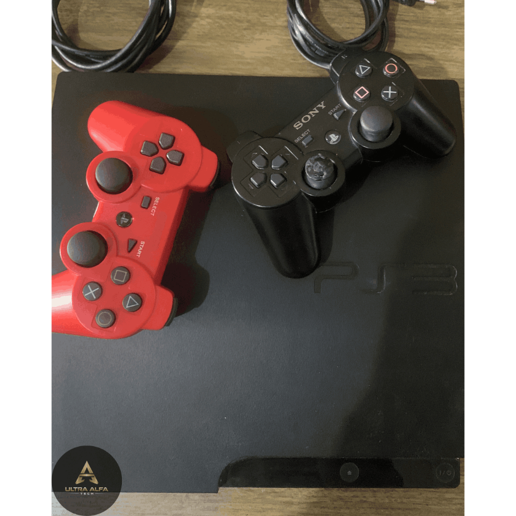 Play 3 | Ps3 Slim HEN + Loja + Jogos - 250GB + 1/2 Controles
