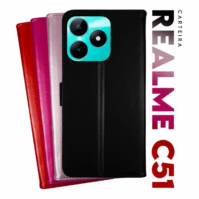 Capa de carteira flip cover REALME C51