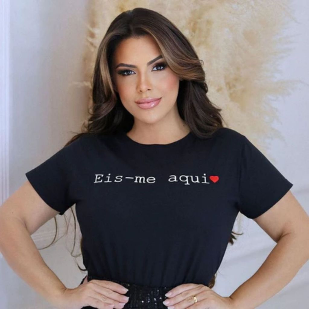 Blusa feminina cristã t-shirt linda igreja e super confortável envio imediato EIS-ME AQUI