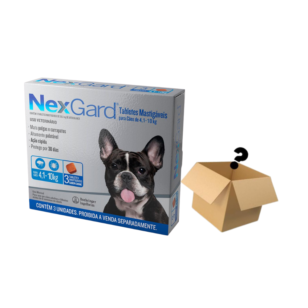 Nexgard Antipulgas Cães 4,1 A 10KG C/3 Comprimidos