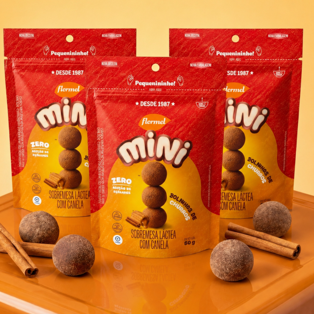 Kit 3 Pacotes Bombom Zero Açucar Doce de Leite Canela Churros Sem Glúten Flormel 60g Mini Docinhos