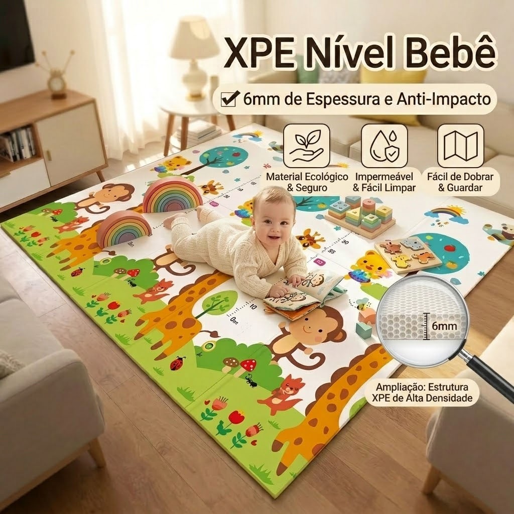 Tapete De Atividades Bebê Tapete Tatame Infantil Dupla Face
