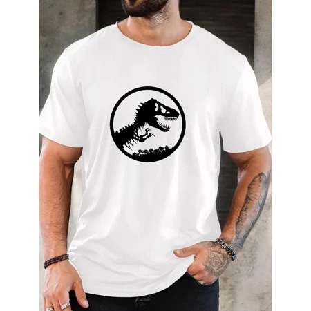 Camiseta Masculina Estampada Dinossauro  Camisa 100% Algodão Estilosa