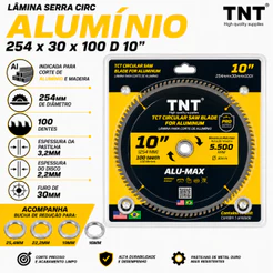 Lamina Serra Circular TNT Alumínio E Madeira 254 x 30 x 100 Dentes Pro Series